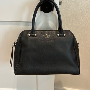Kate Spade Black Satchel with Textured Leather and Metallic Accents